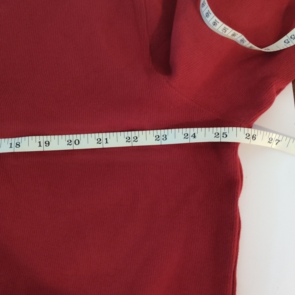 Land's End Sweater mens Womens 1/2 Zip Stand Collar red pullover size XL - Picture 3 of 6